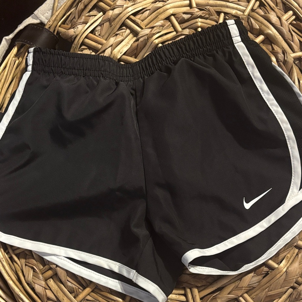 Nike Kids Black Athletic Shorts with White Accents